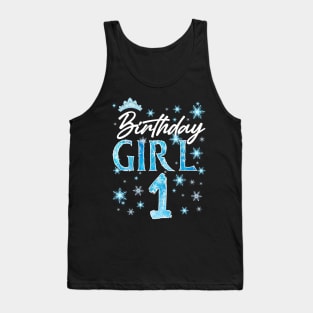 Winter Onederland 1st Birthday Girl Snowflake B-day Gift For Girls Kids Toddlers Tank Top